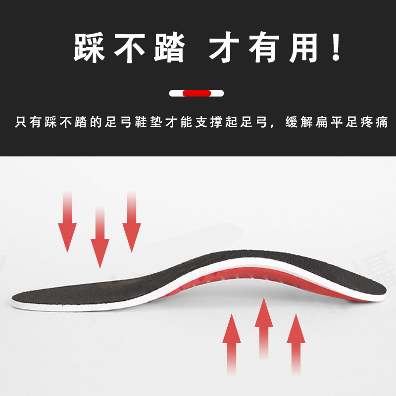 Flat foot insoles, arch support, XO leg correction insoles, men's and women's flat feet, shock absorption for foot eversion, new summer details Picture