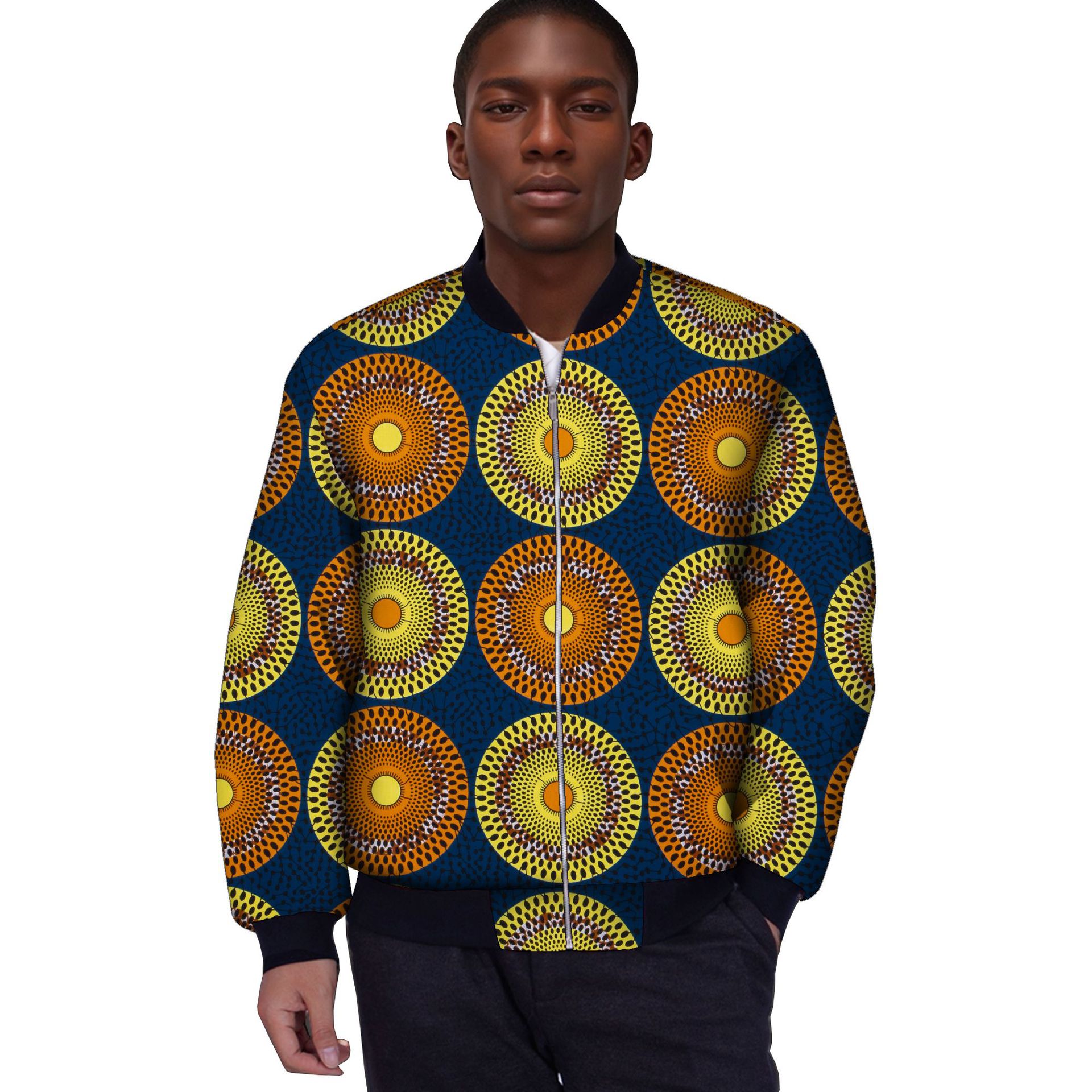 抽象图案加厚夹克男宽松潮流休闲外套春秋季穿搭细节图