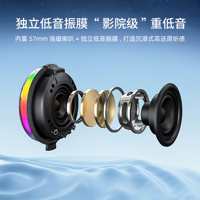 Wireless Bluetooth speaker, portable with handle, fabric waterproof mini speaker, subwoofer, outdoor 2026 new model Specification image