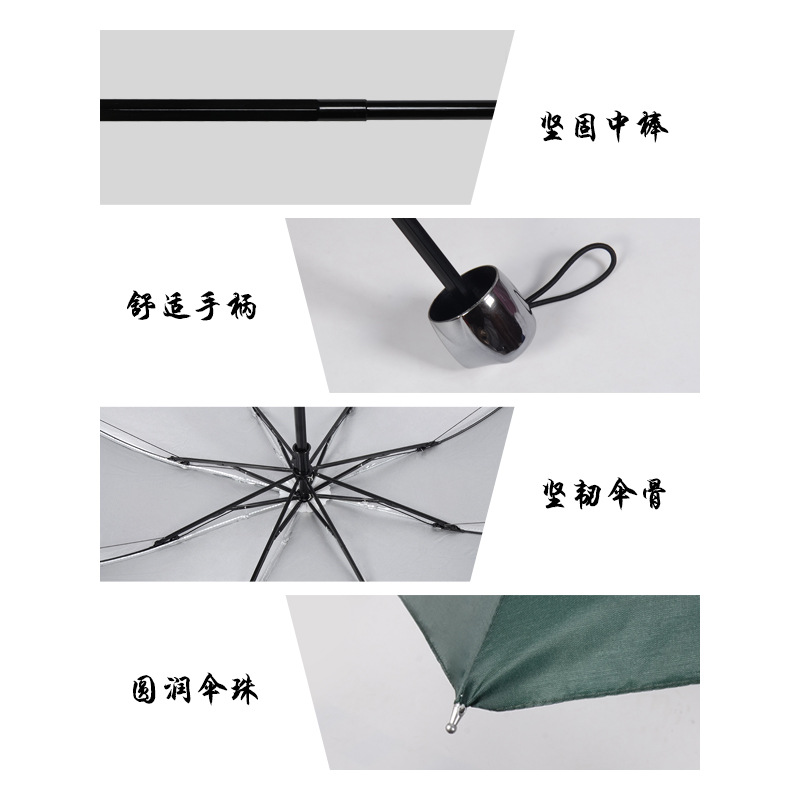 Xingbao 30% off silver plastic umbrella, a cheap export umbrella, 21 inch hand-opening umbrella, plain color, printable logo, ground promotion advertising umbrella details Picture