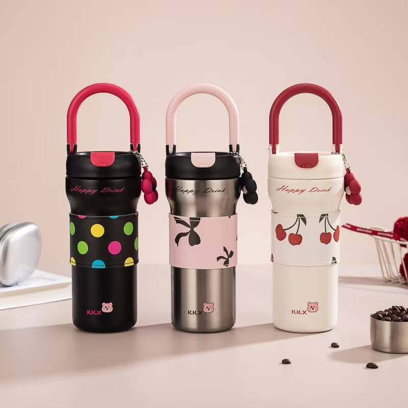 Light luxury hand-held water cup, 316 stainless steel insulated cup, high appearance level, outdoor large-capacity coffee cup for girls, travel cup details Picture