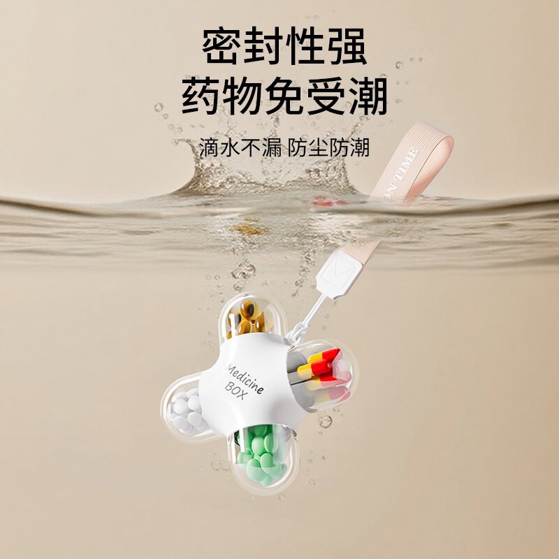 Portable daily three meals pills, essential travel separation and storage box, medicine box dispenser, medicine dispenser Specification image