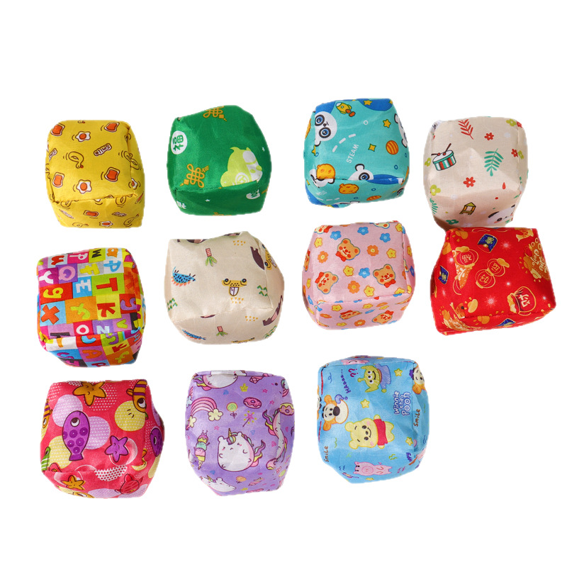 Children's colorful cartoon sandbag ring stacking toy, square stacking training game, educational children's toy Item Picture