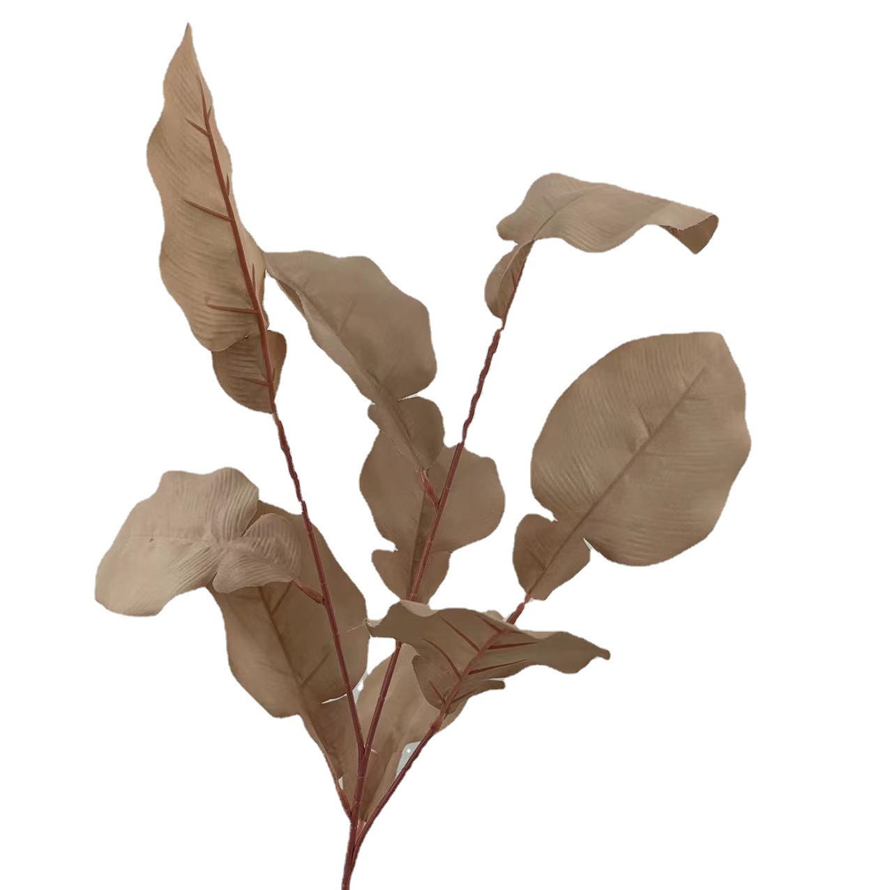 仿真3叉柚子叶婚礼家居装饰布置彩色马蹄叶子道具假花摆件批发白底实物图