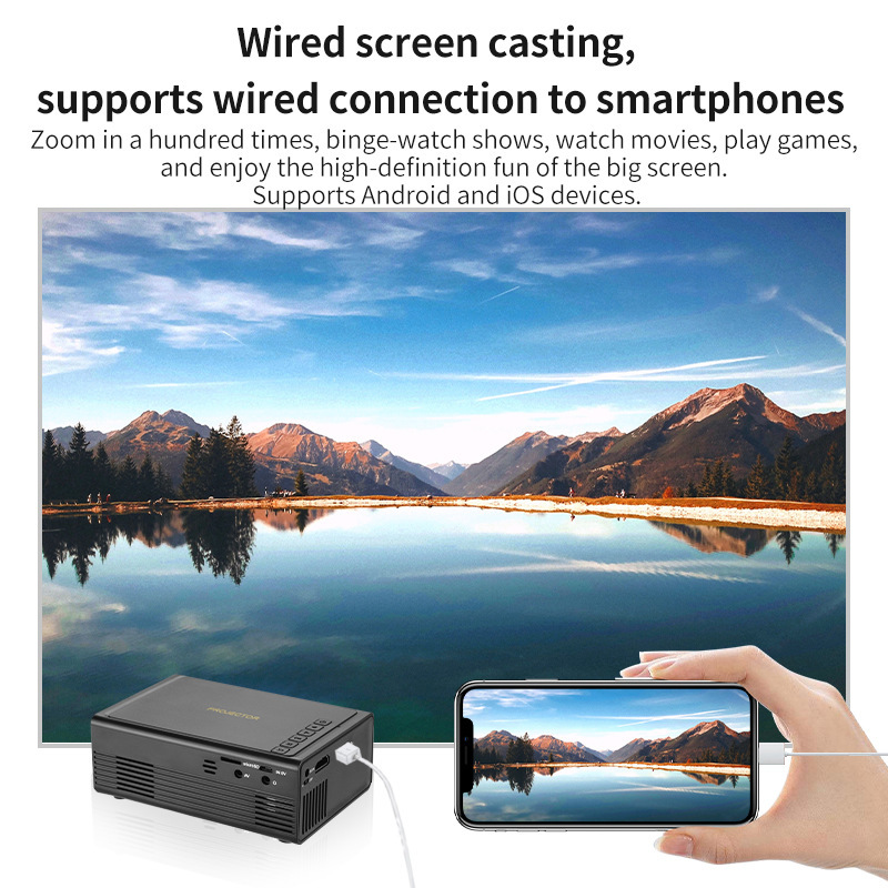 The cross-border M200 portable mini projector, LED mobile phone, home theater, wired mobile phone screen, supports 1080p Application Scenario
