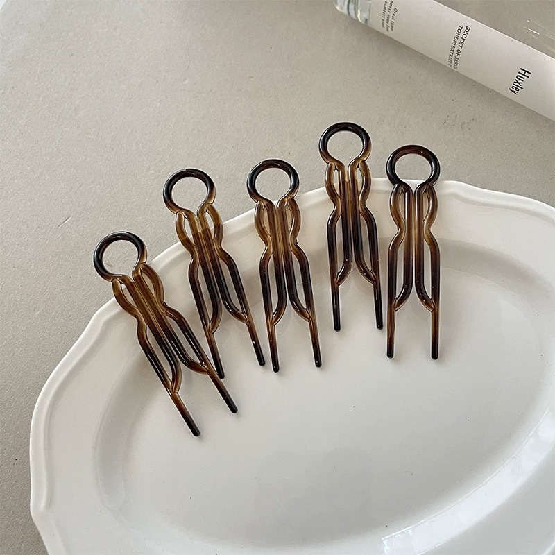 New cross-border small fish hairpin, U-shaped with a high-end feel, a niche bun hairstyle, a lazy person's updo hair accessory, hairpin, hairpin and headwear details Picture