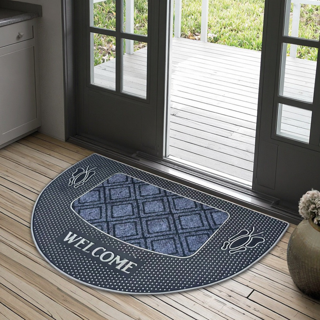 High-end rubber floor MATS for villa entrances, classic European-style entrance door foot MATS, natural rubber, anti-slip, wear-resistant and dirt-resistant details Picture