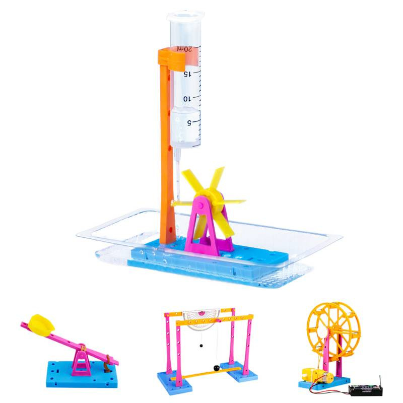 Children's toy hand-cranked generator, scientific small invention, making wind vane, diy handicraft technology, steam material kit Item Picture