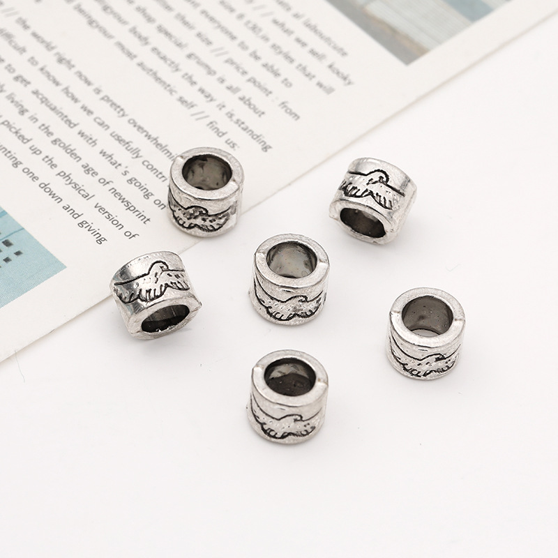 Wholesale of retro Tibetan silver patterned auspicious cloud pattern bucket beads, partition beads, wheel beads, diy handcrafted bracelets and accessories details Picture