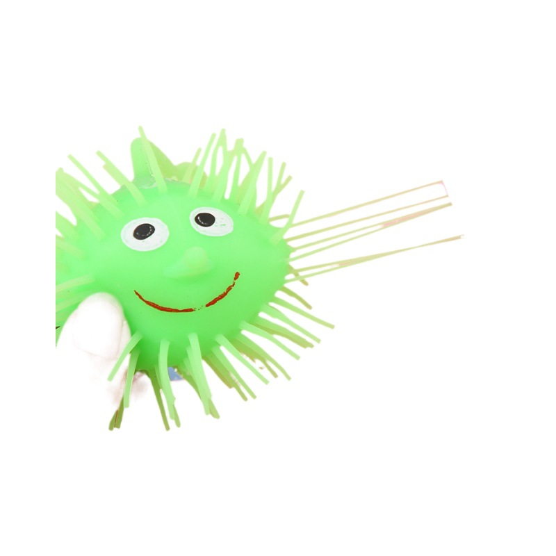 25g luminous fur ball, luminous hedgehog elastic flash fur ball, venting toy ball, wholesale children's toys Item Picture