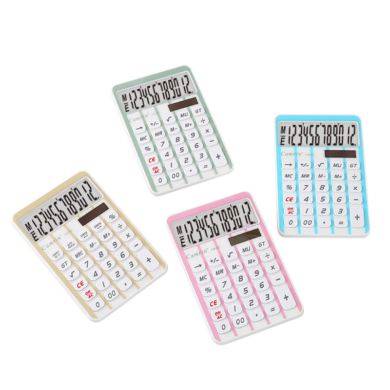 CM-825厂家直供糖果色可爱计算器太阳能12位便携式计算器