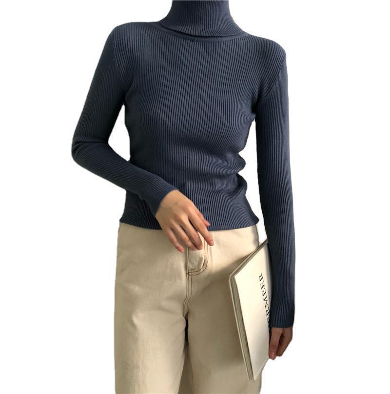 For the 2024 autumn/winter season, a stylish and slimming high-neck knitted base layer, a women's pullover top, and a sweater for women to wear inside on Instagram Item Picture