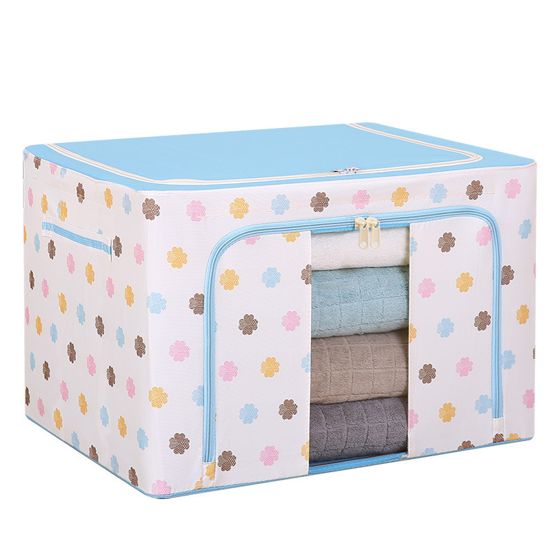 Customized and wholesale Oxford cloth storage boxes, steel frame boxes, baina boxes, cotton quilts, bags, clothes sorting boxes, moisture-proof and dust-proof Item Picture