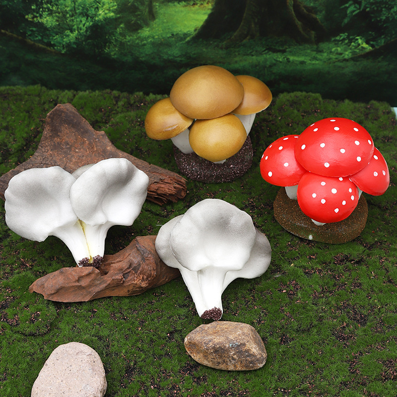 仿真迷您植物香菇平菇菌类套装早教植物静态摆件认知模型套装现货