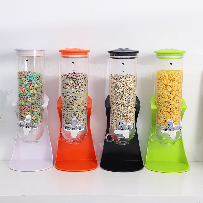 New type of cereal machine, kitchen cereal dispenser, cereal storage tank, single-tube desktop cereal machine for household use details Picture
