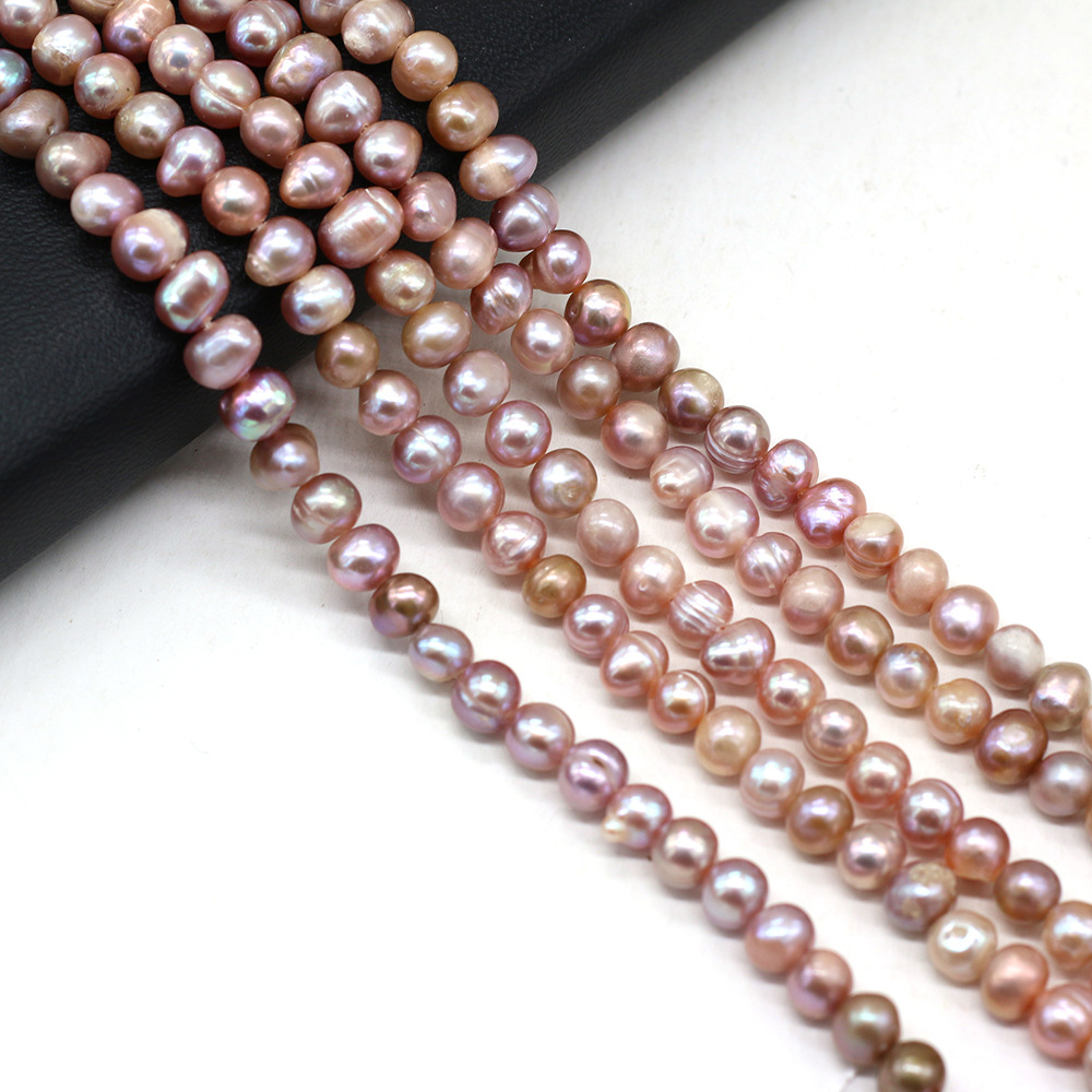 Natural pearl nearly round-shaped beads ADIY jewelry accessories, handcrafted jewelry necklaces, production and wholesale Specification image