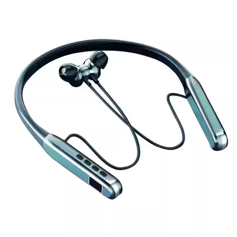 The new G80 neckband wireless Bluetooth headphones feature a high level of sporty appearance and an ultra-long duration with Berlin Sound and noise cancellation Item Picture