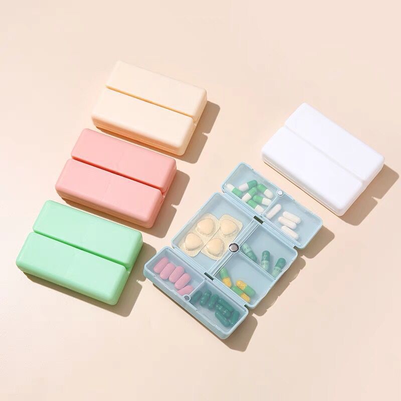 Seven-day weekly dispensing medicine box, magnetic folding medicine box, independent medicine classification box, seven-compartment pill box, can be printed with logo