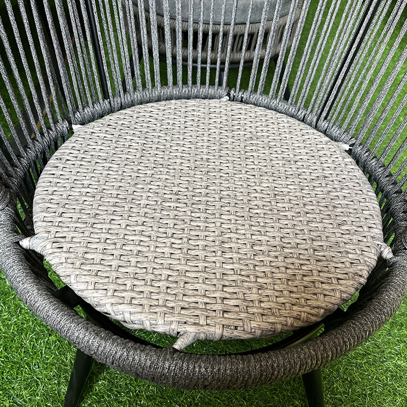 Nordic outdoor balcony backrest chair, simple small-sized apartment bay window soft cushion rattan chair combination courtyard leisure table and chair Specification image