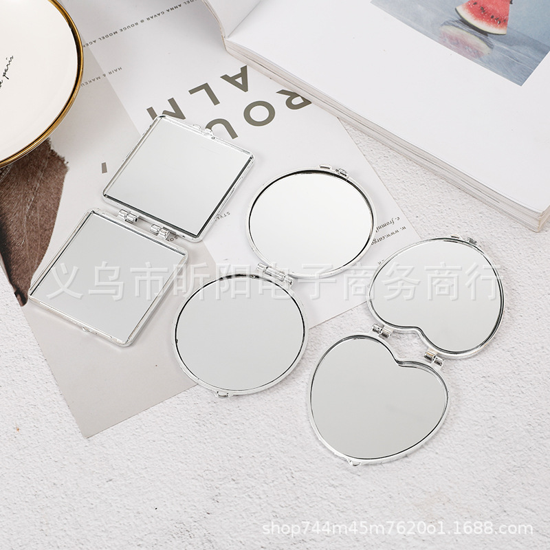 Cartoon portable small mirror, cute mini folding form-fitting small mirror, makeup small mirror, mini beauty mirror, double-sided mirror details Picture