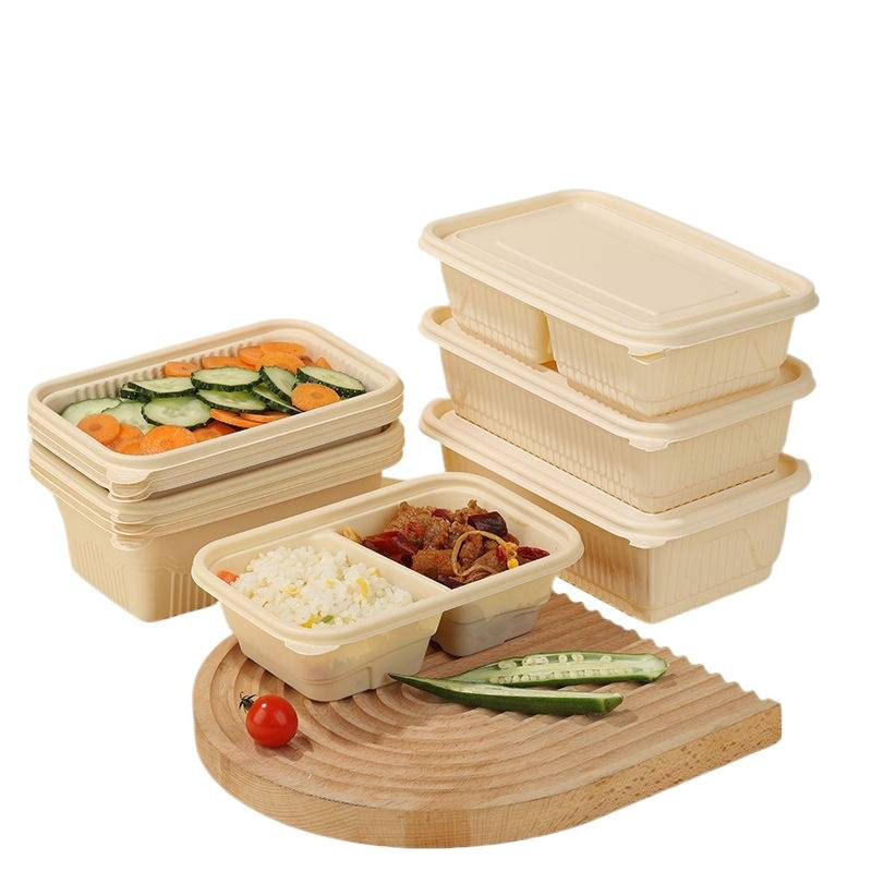 One disposable corn starch lunch box, biodegradable takeout round packing box, food-grade bowl, square lunch box Item Picture