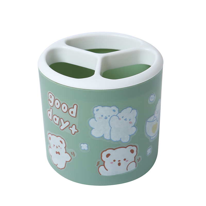 A cute cartoon girl's desktop with a large round capacity storage tube. Creative storage pen bucket for office student stationery Item Picture