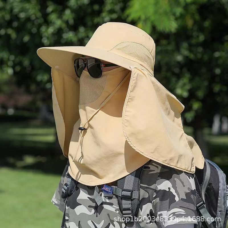 Sun visor, face shield, shawl hat, UV protection, sun hat, neck guard, breathable fisherman hat, wide-brimmed, outdoor mountaineering and fishing hat Item Picture