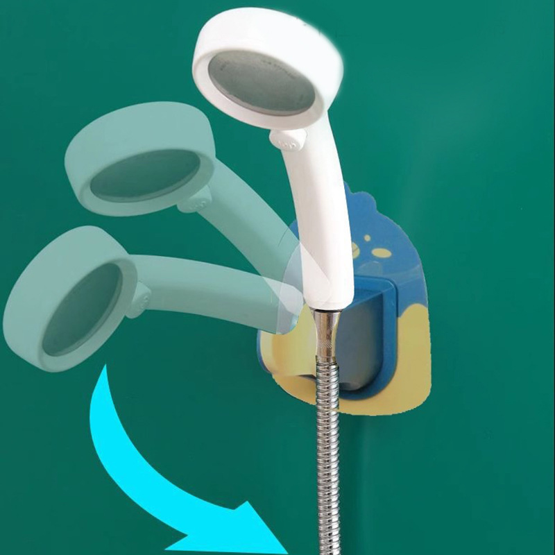 The cartoon version of the showerhead bracket, the no-drilling fixed base, the adjustable lotus pod, and the bottom of the shower head for the bathroom Application Scenario