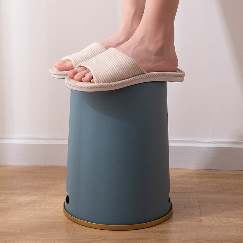 可印刷logo垃圾桶环保材质带提手分类垃圾筒家用客厅厨房厕所纸篓细节图