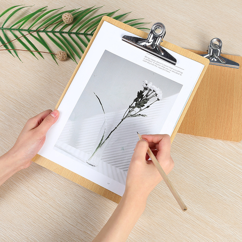 Wholesale and direct sales of A4/A5 wooden board clamps, noteboards, hard folders and office writing boards Item Picture