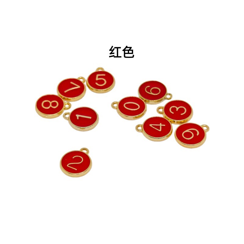 DIY jewelry accessories: alloy double-sided oil-dripping, multi-color digital and letter pendants, bracelets, necklaces, and pendants Application Scenario