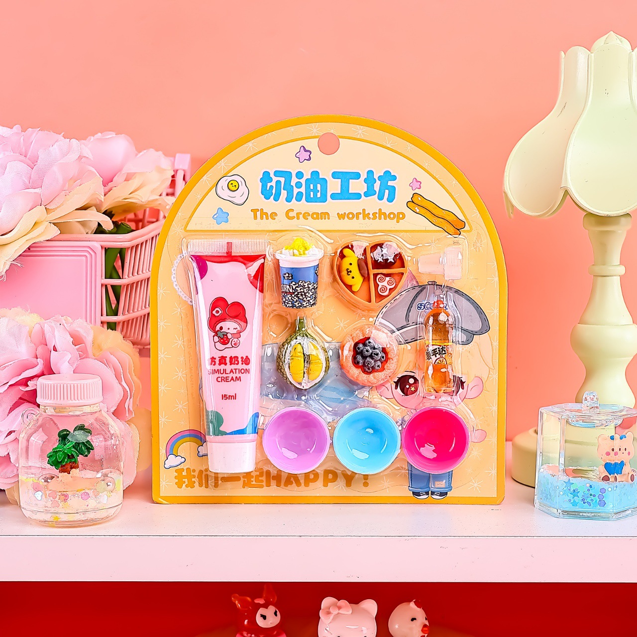 Fruit, bread, popcorn, cute girl diy handmade toys, cream glue, mini children's toys Application Scenario