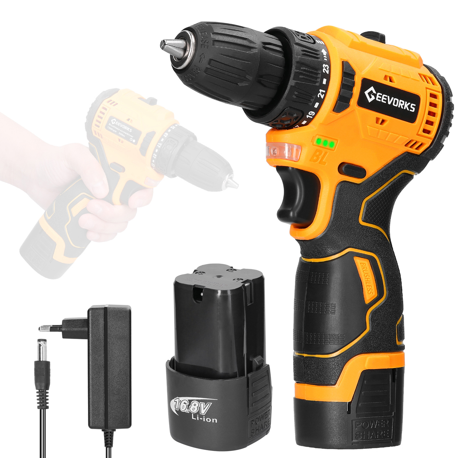 E24423 electric drill 16.8V Specification drawing