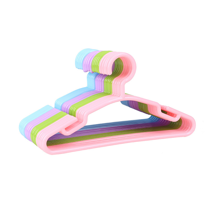 儿童防摔塑料衣架商场超市专卖款干湿两用衣挂学生宿舍常用衣撑白底实物图