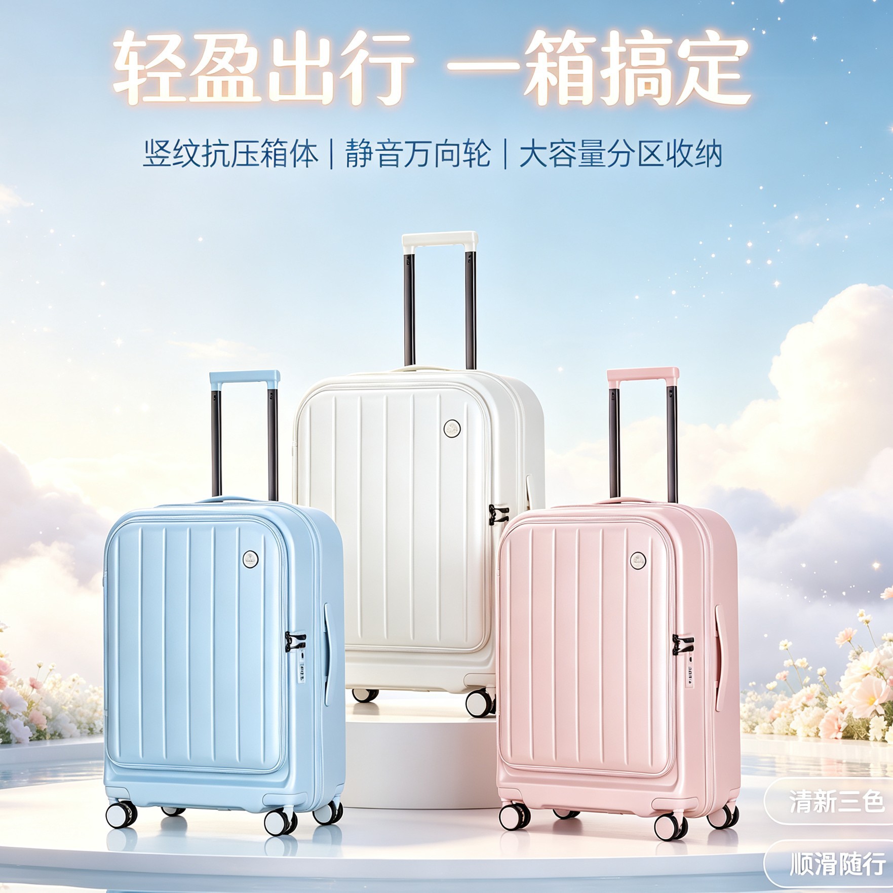 Kay cruise 100%PC travel case 20 "boarding pull case TSA combinación de bloqueo rueda universal para hombres y mujeres casual pull case