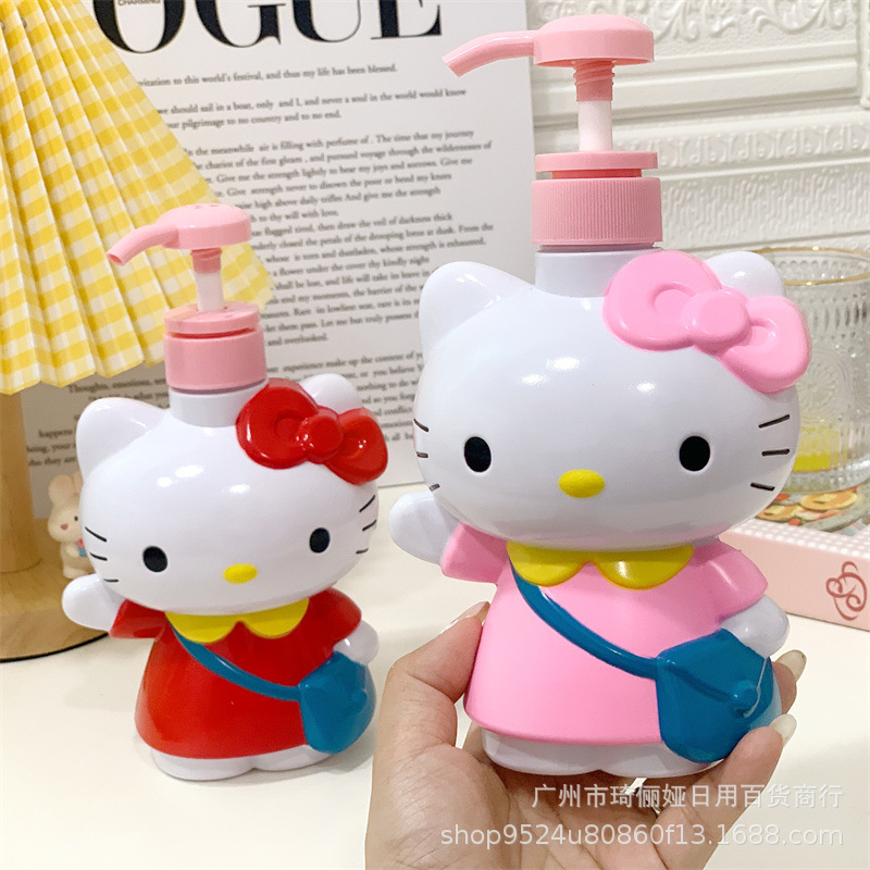 Cute cartoon lotion bottle, full-body three-dimensional cat-shaped bath bottle, creative press-type dispensed bottle shampoo bottle details Picture