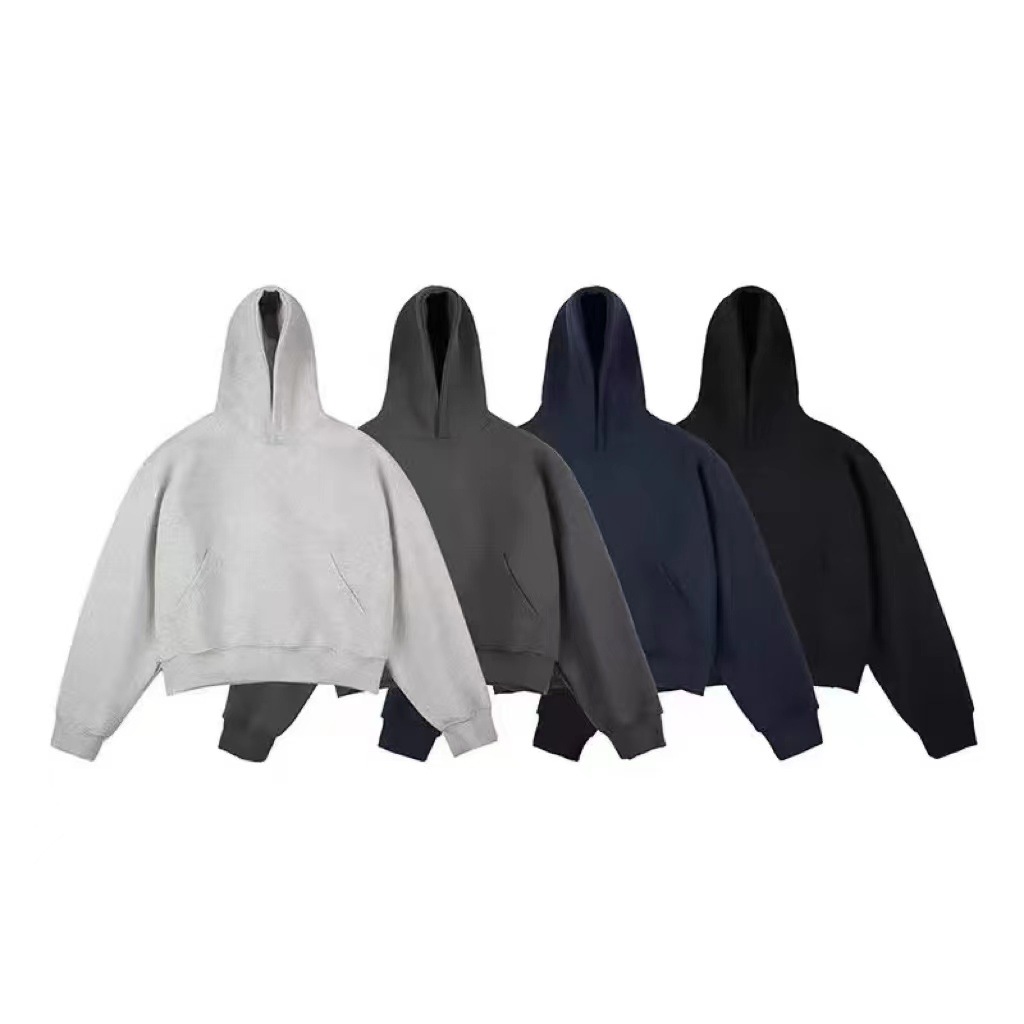 A 450g high-end American cleanfit short hooded sweatshirt for both men and women, loose and thickened Specification drawing