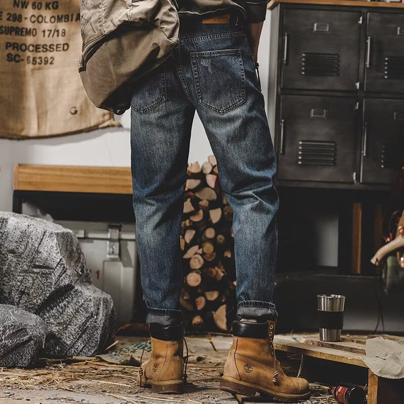 American retro jeans for men, 2025 new style, loose and trendy, high street washed, casual and versatile straight pants Specification image