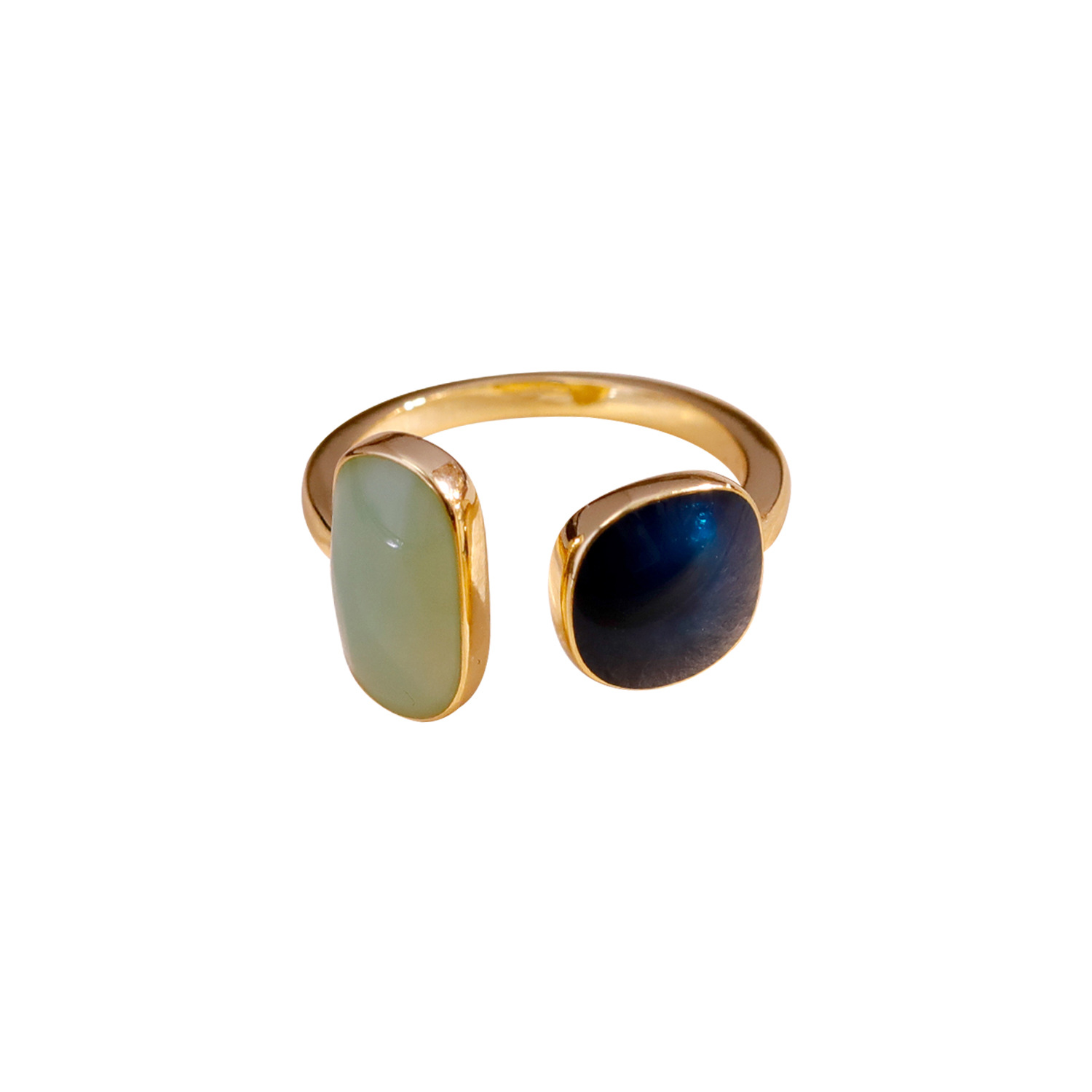 Elegante azul goteo de aceite de apertura anillo versión coreana simple anillo de anillo de las mujeres versátil moda anillo de viento frío frío red mano adorno Item Picture