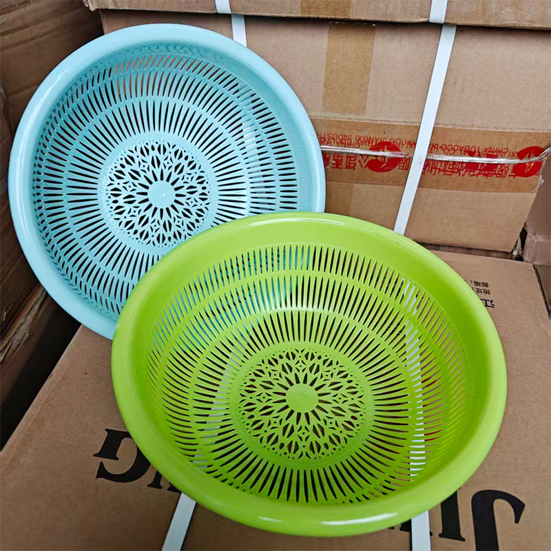 【办公室】65# 287漏筐 200/件65#287漏筐圆形菜筐厨房沥水篮大号菜篮筐子滤水篮子筐2元