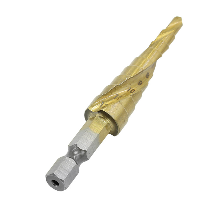 Pagoda step drill, spiral step drill, hexagonal handle, bagged, 4PC4241 material hexagonal step drill punch Application Scenario