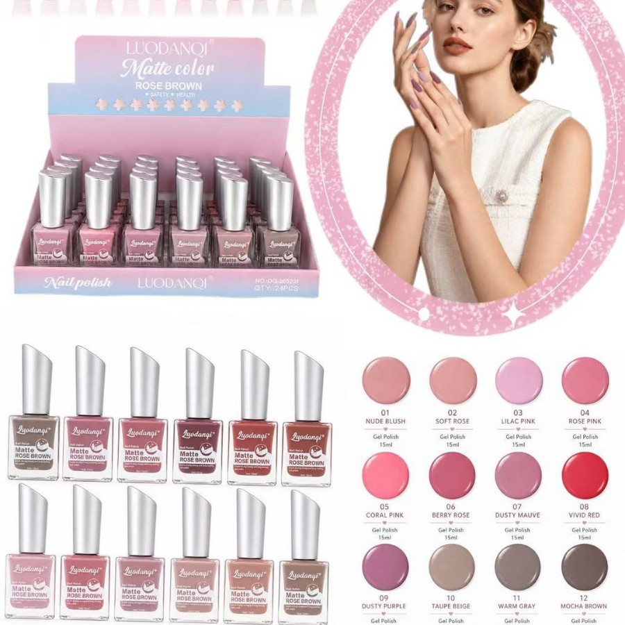New cross-border nude color popular 12-color nail polish without baking lamp, oil-based and non-peelable nail art factory direct sales details Picture