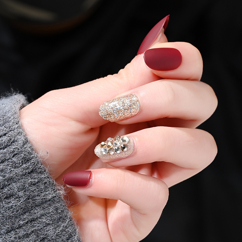 Customized new acrylic box wearable nails, finished nail plates, packaging logo, customized nail art plates, fake nails details Picture