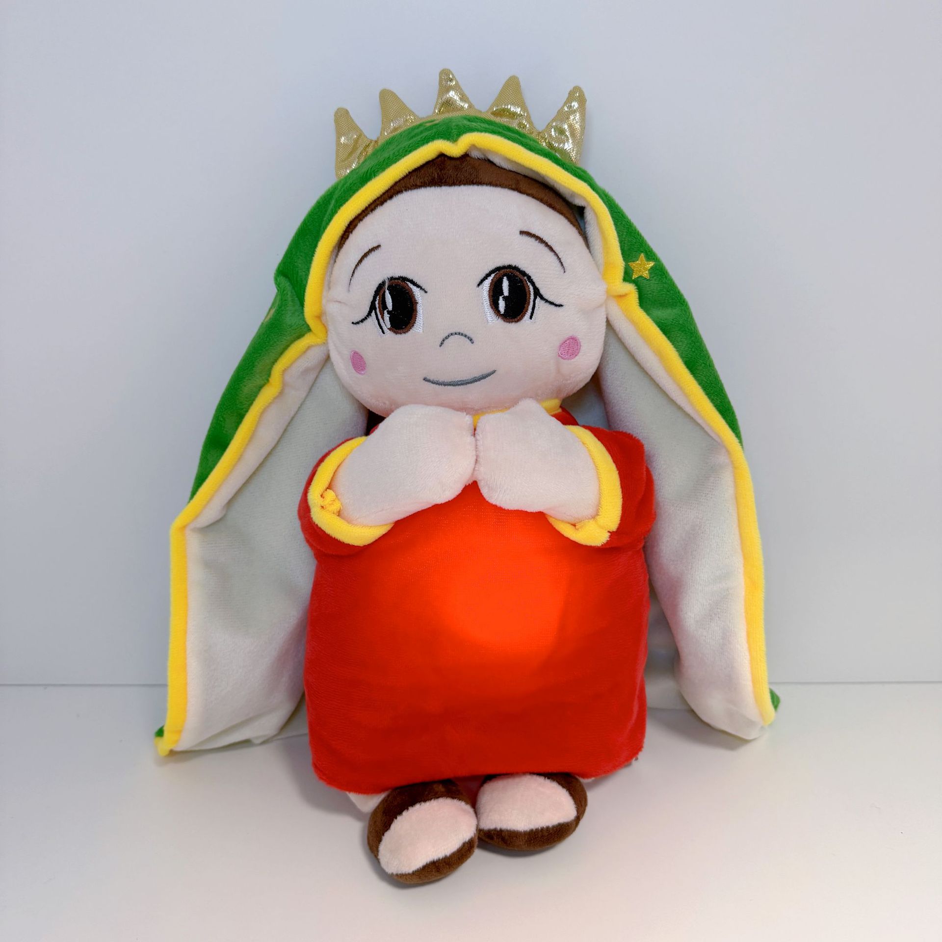 New cross-border breathing soothing electric plush doll, sound and light soothing doll, lulling tool, early education music toy details Picture
