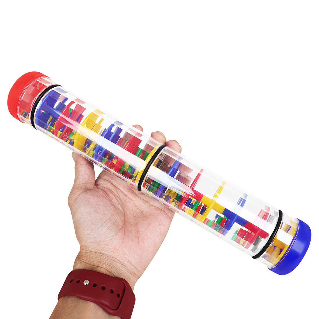Cross-border three-section rain sound tube, Orff sand tube, sound tube, hand-cranked children's rain sound device, rainbow hourglass, rain sound simulator Application Scenario