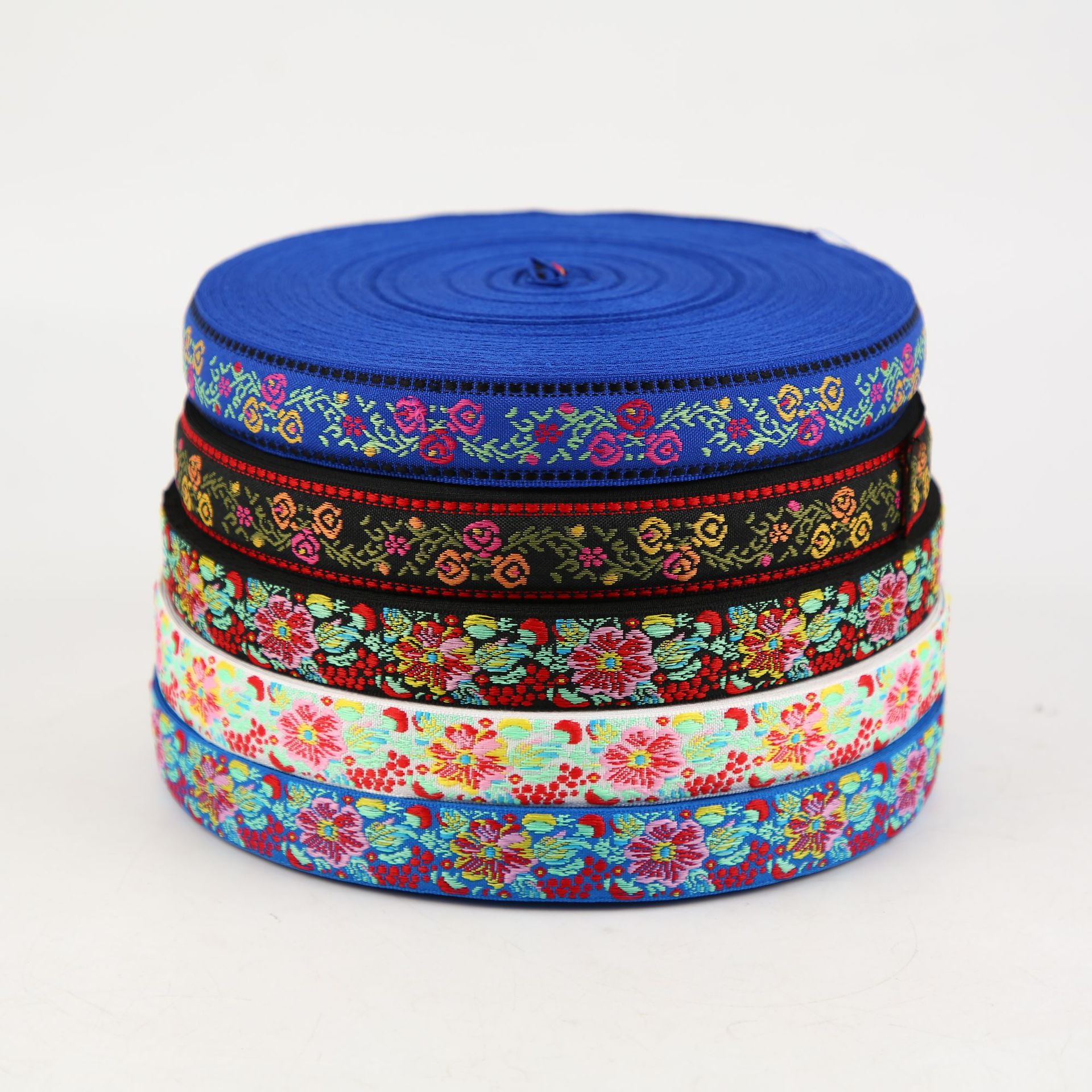 2.2- 2.5cm Ethnic-style embroidered jacquard ribbons, bow ties, webbing, hair accessories, hair clips, headwear, clothing and accessories, and trim details Picture