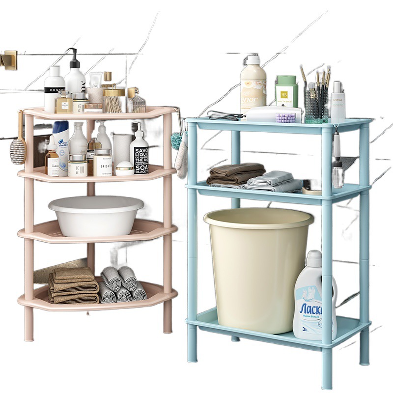 Bathroom storage rack, washbasin rack, plastic toilet, shower and washroom storage rack, multi-layer triangular health seal Item Picture