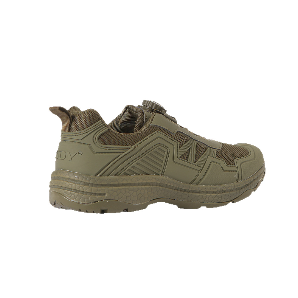 夏季男款休闲运动鞋露营徒步鞋旋转纽扣户外登山鞋战术训练鞋批发白底实物图