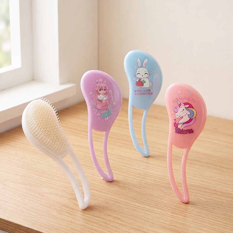 Hund&cartoon bonito peed-peed-straight-hair peine para mujeres peine de masaje para el hogar peine de cuidado del cabello portátil Specification image