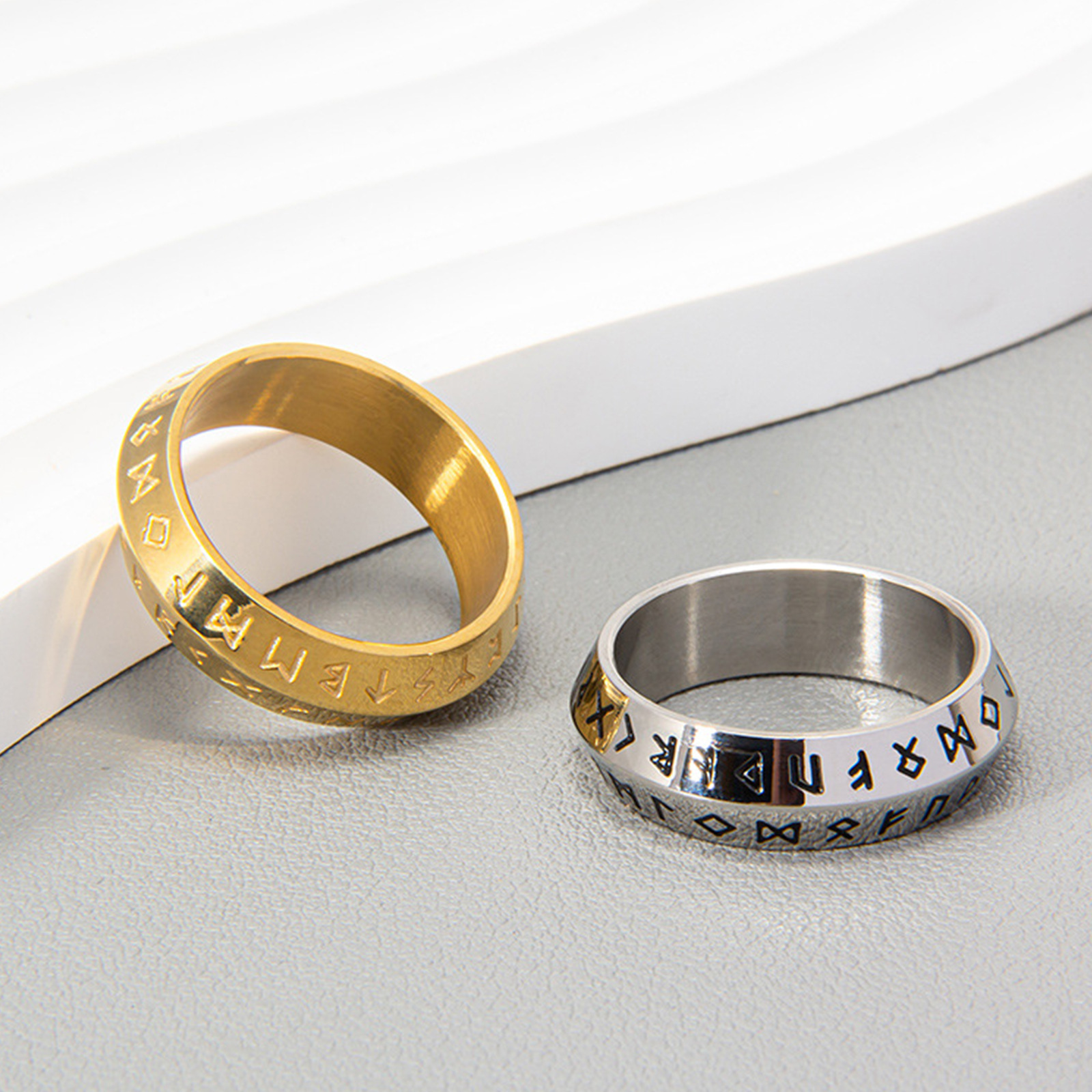 The new Viking ring and Rune ring of cross-border jewelry from Europe and America symbolize fate, the future and boundless power details Picture